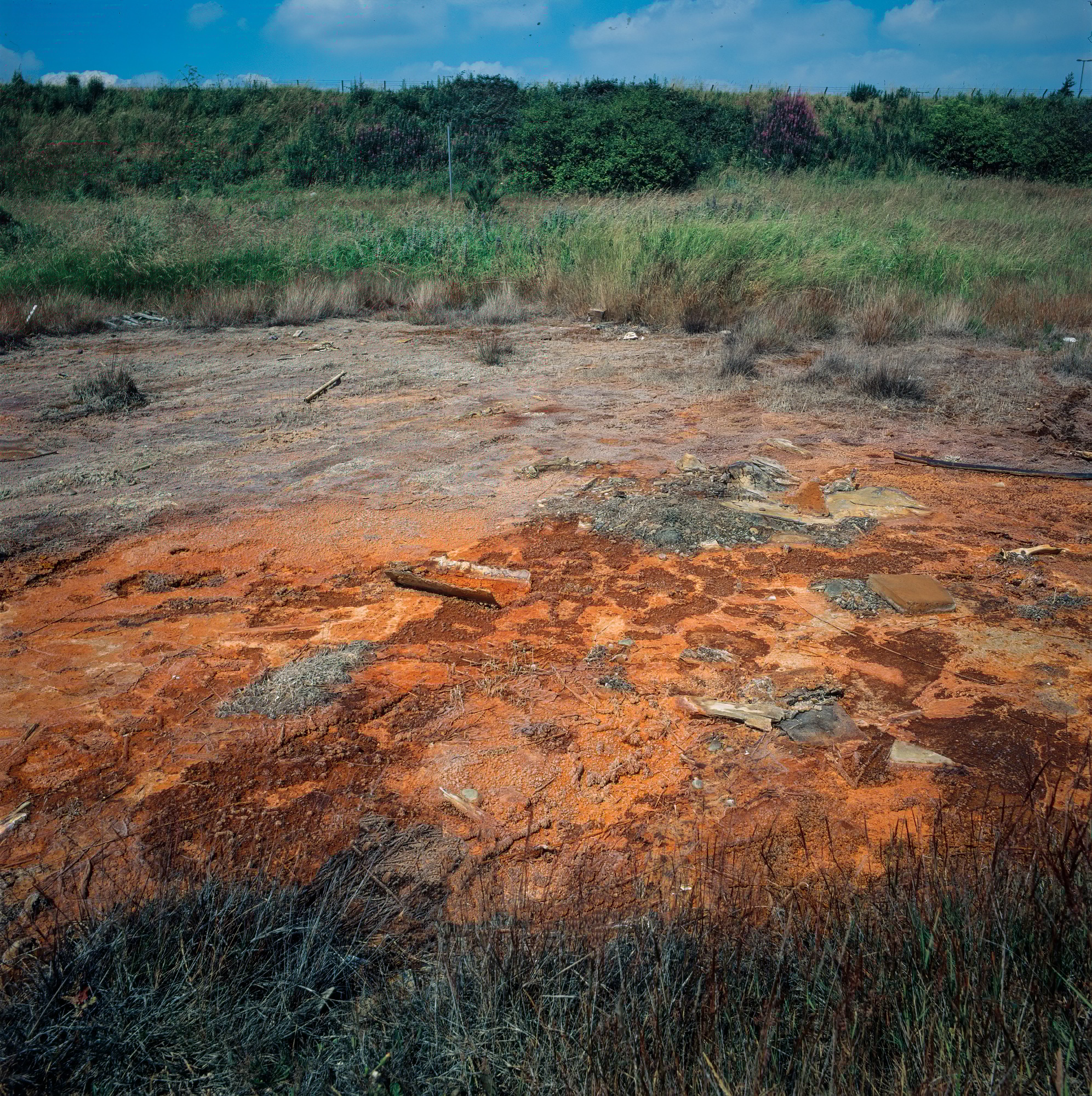 Land polluted with chemicals.
