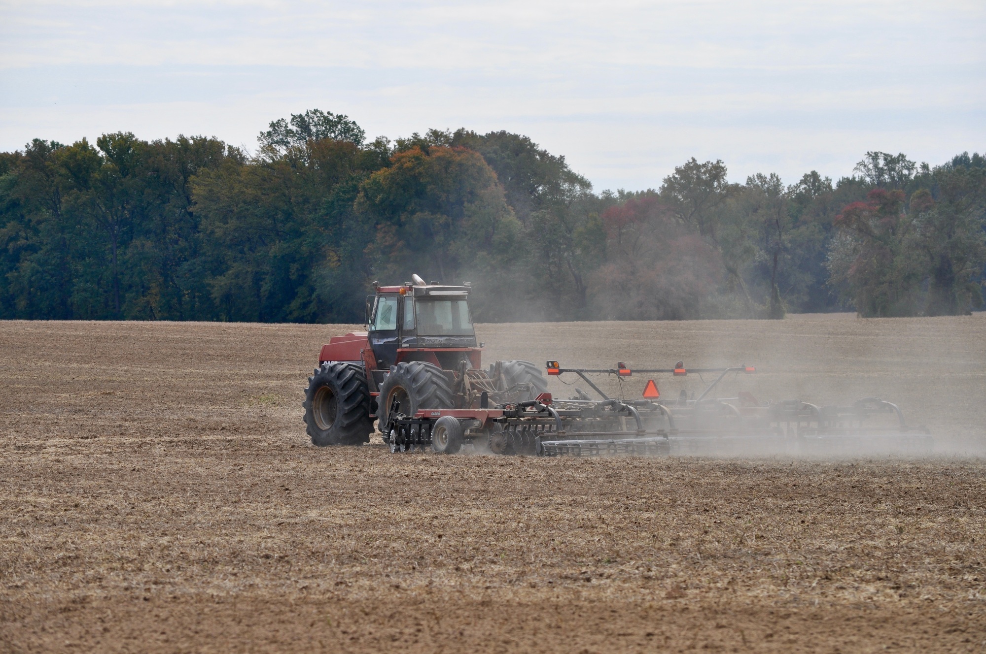 Tilling the land.